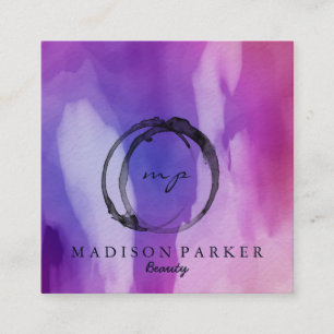 Carte De Visite Carré Styliste abstrait élégant moderne de beauté de