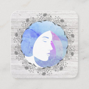 Carte De Visite Carré Styliste Chic Salon Dresseur de cheveux Floral
