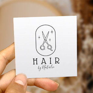 Carte De Visite Carré Styliste de cheveux Salon de beauté du logo de ci