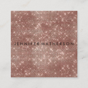 Carte De Visite Carré Styliste Rose Gold Sparkle Parties scintillant Bea