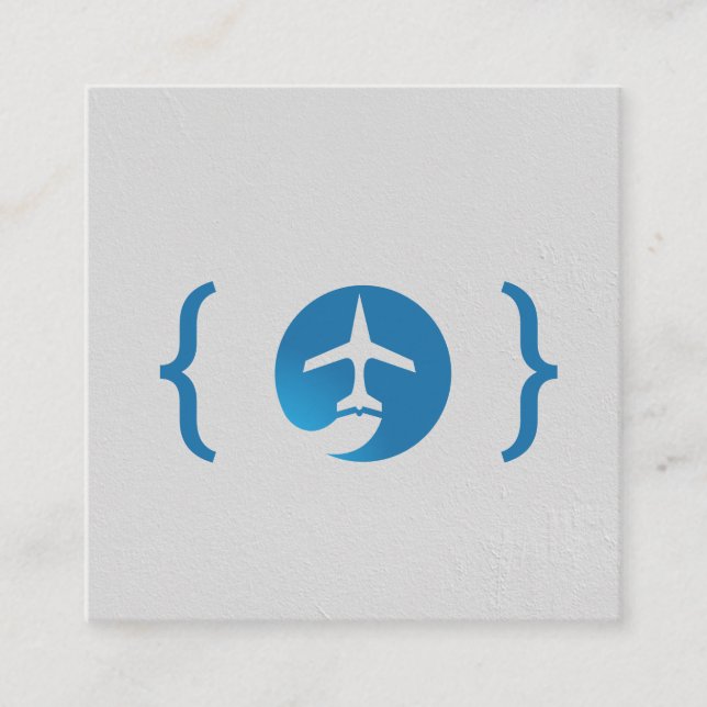 Carte De Visite Carré Supports / Logo d'avion (Devant)