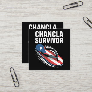 Carte De Visite Carré Survivant de la chancla Blague espagnole drôle