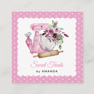 Carte De Visite Carré Sweet Treats Pink Thank you