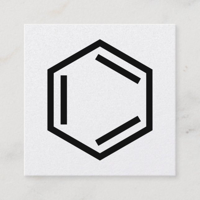 CARTE DE VISITE CARRÉ SYMBOLE D'ANNEAU BENZENE (Devant)