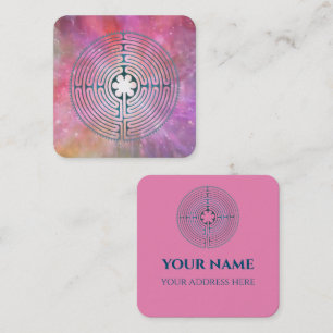 Carte De Visite Carré Symbole de géométrie sacrée - Chartres Labyrinthe 