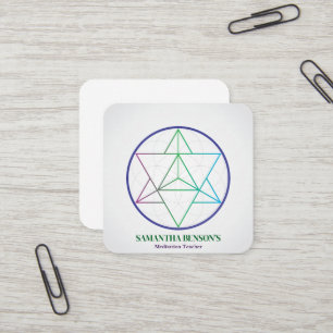 Carte De Visite Carré Symbole de géométrie sacrée moderne Merkabah