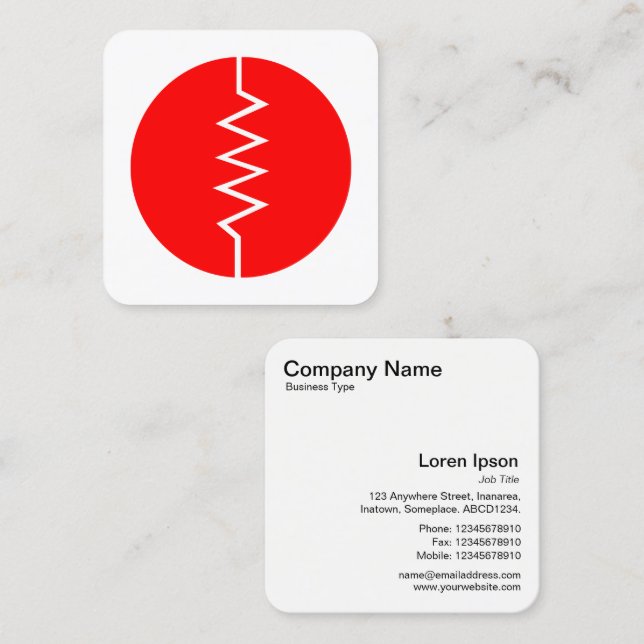 Carte De Visite Carré Symbole de résistance cerclé - Rouge et blanc (Devant / Derrière)