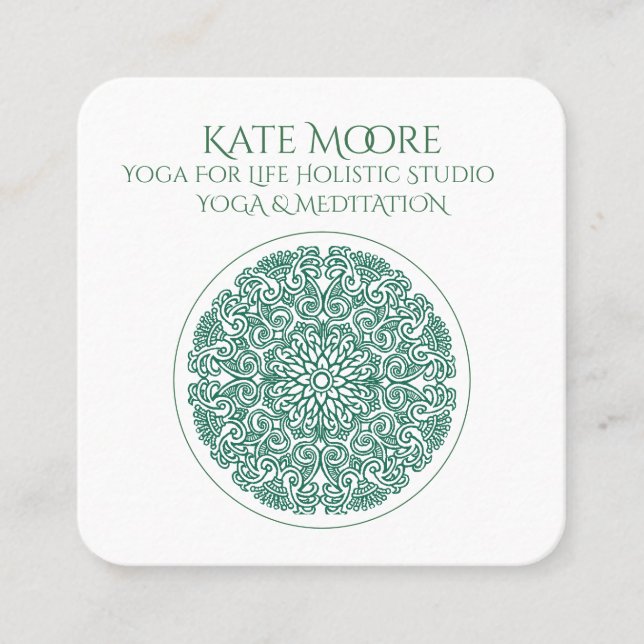 Carte De Visite Carré Symbole du Yoga de Mandala de l'Univers (Devant)