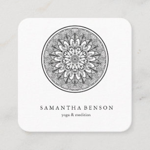 Carte De Visite Carré Symbole Élégant De Yoga Du Logo Mandala De L'Unive