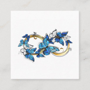 Carte De Visite Carré Symbole infini de papillons Morpho bleus