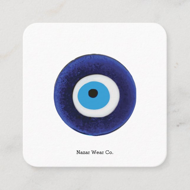 Carte De Visite Carré Symbole mauvais de protection oculaire de Nazar (Devant)