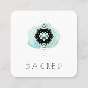 Carte De Visite Carré *~* Symbole sacré Lotus Lune à Nirvana