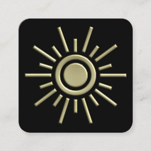 Carte De Visite Carré Symbole Sun 01 - Or