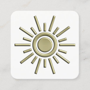 Carte De Visite Carré Symbole Sun 01 - Or