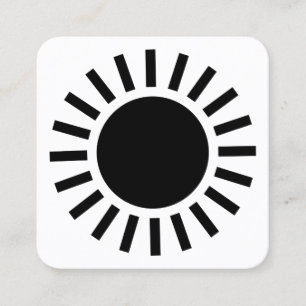 Carte De Visite Carré Symbole Sun 02 - Noir sur blanc