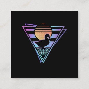 Carte De Visite Carré T-shirt Duck Retro 80s EDM Synthwave Cadeau