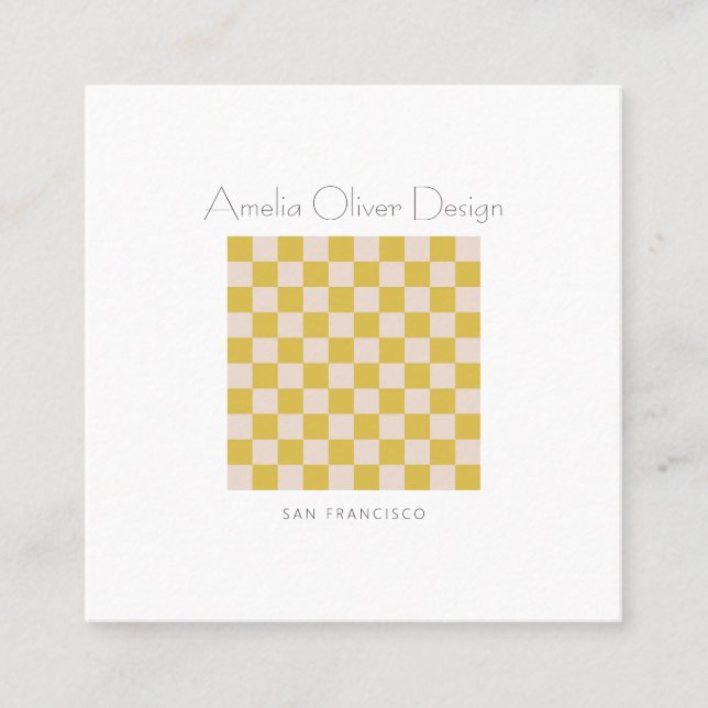 Carte De Visite Carré Tableau de bord moderne Jaune Simple Design Person (Devant)