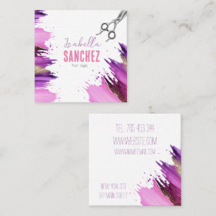 Carte De Visite Carré tache de peinture de parties scintillant