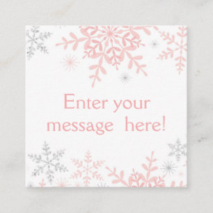 Carte De Visite Carré Tag de Baby shower de Parties scintillant rose et 