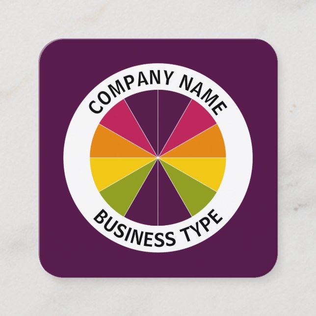 Carte De Visite Carré Tarte Abstraite 02 - Violet #4B083E (Devant)