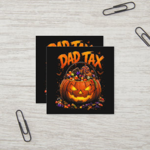Carte De Visite Carré Taxe Papa Drôle Halloween Citrouille