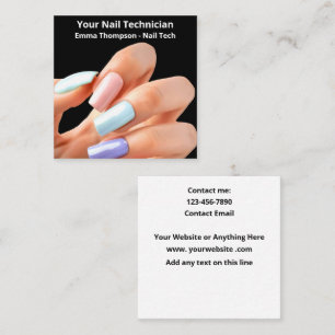 Carte De Visite Carré Technicien de nage coloré Fingernai simple