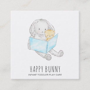 Carte De Visite Carré *~* Teddy Bunny Rabny Garderie Enseignant Nanny Tu