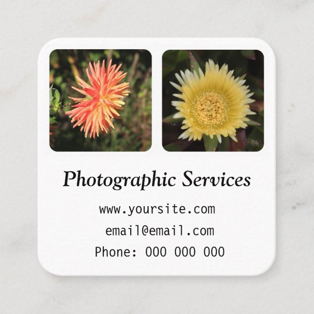 Carte De Visite Carré télécharger votre entreprise de photo (Devant)
