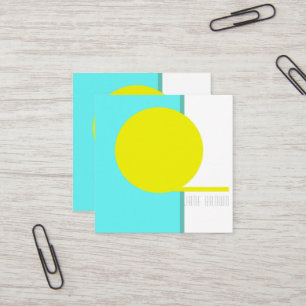 Carte De Visite Carré Téméraire Abstrait Cercle Turquoise Vert Jaune