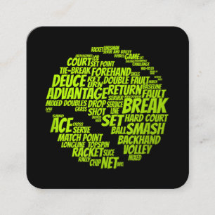 Carte De Visite Carré Termes Tennis Joueur De Tennis Jouer Tennis Ball