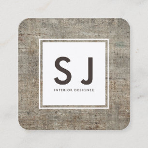 Carte De Visite Carré Texture Béton Simple Design Moderne