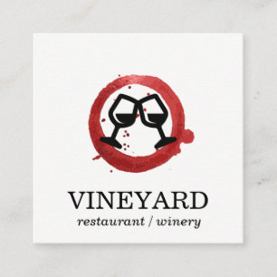 Carte De Visite Carré Texture brossée expressive / Verre à vin   Toast