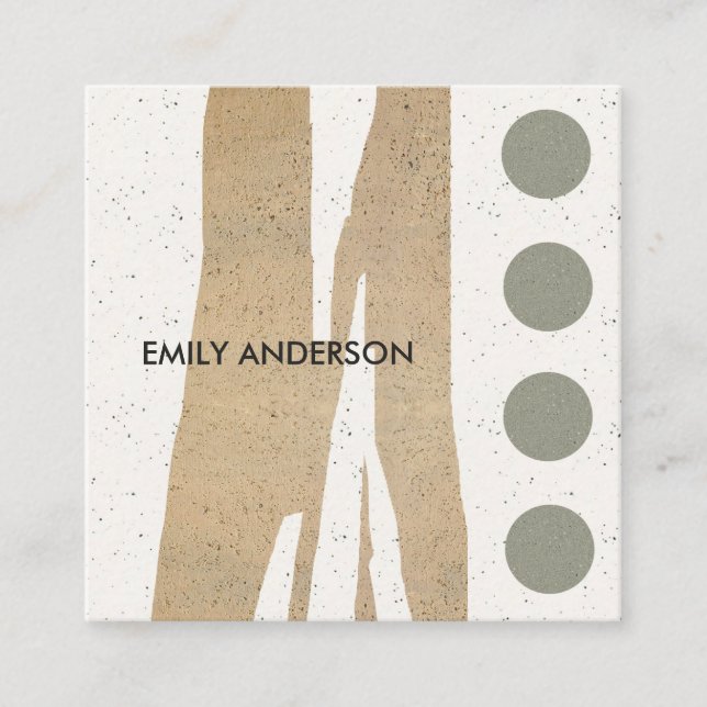 CARTE DE VISITE CARRÉ TEXTURE CÉRAMIQUE DE L'ART GÉOMÉTRIQUE ABSTRAIT MO (Devant)