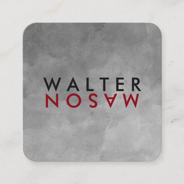 Carte De Visite Carré Texture de l'aquarelle de la feuille (Devant)