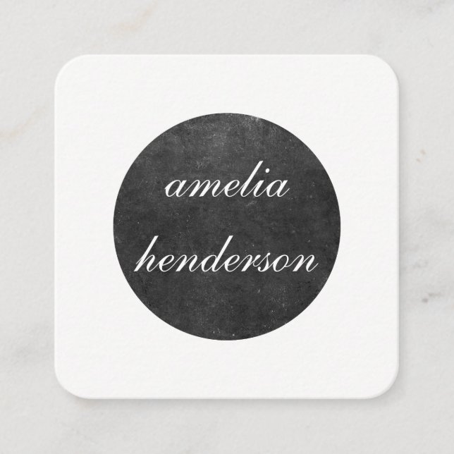 Carte De Visite Carré texture gris chic géométrique (Devant)