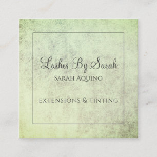 Carte De Visite Carré Texture rustique Sage Green Lash Extensions Beauté