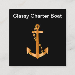 Carte De Visite Carré Thème nautique d'Ancre chique de bateau
