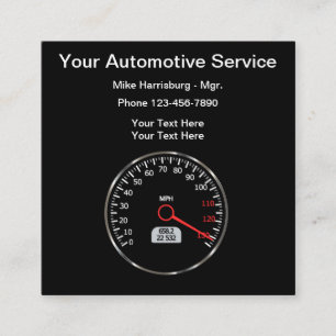 Carte De Visite Carré Thème Odomètre de compteur de vitesse automobile