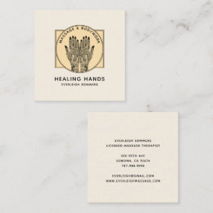 Carte De Visite Carré Thérapeute de Massage Corps Mehndi Henna Carré Bu