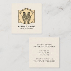 Carte De Visite Carré Thérapeute en massage Corps Mehndi Henna Carré Bu