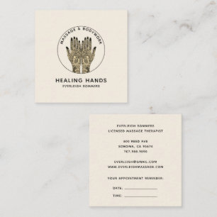 Carte De Visite Carré Thérapie de Massage Avec Rappel de Rendez-vous