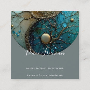 Carte De Visite Carré Tides of Balance   Yin Yang Design