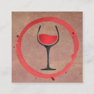 Carte De Visite Carré Tige à vin   Icône Verre de vin