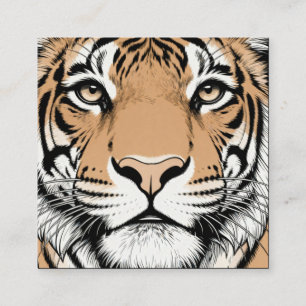 Carte De Visite Carré Tigre qui fixe, visage de tigre
