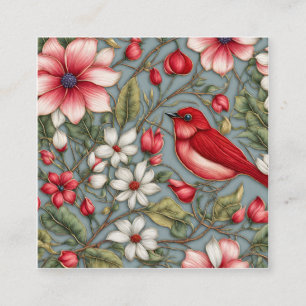 Carte De Visite Carré Tissu de broderie en soie conversation pourpre