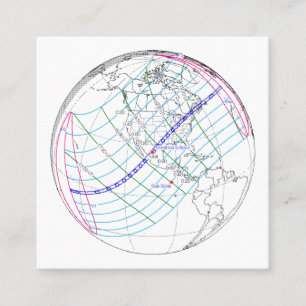 Carte De Visite Carré Total Solaire Eclipse 2024 Global Path