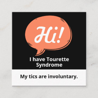 Carte De Visite Carré Tourette Syndrome Speech Bubble Volunteer Lanyard 