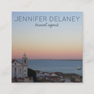 Carte De Visite Carré Tourisme touristique de Lisbonne Portugal City Sun