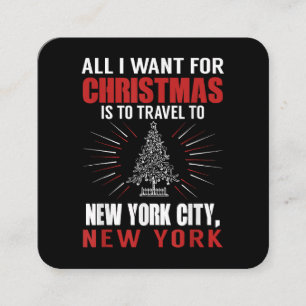Carte De Visite Carré Tout Ce Que Je Veux Pour Voyage De Noël À New York