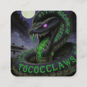 Carte De Visite Carré Toxocclaws Richards Serpent - Goutte Toxique Verte